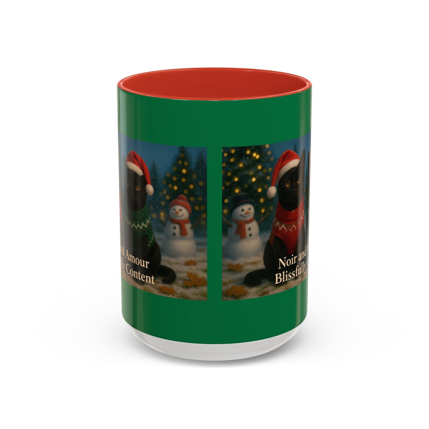 Christmas Black Cat Mug - Noir and Amour