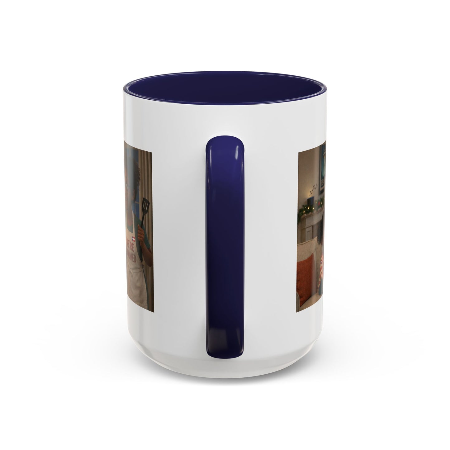 Cat Accent Coffee Mug – “We’re Doomed” Funny Black Mom and Daughter Accent Mug (15 oz) - Chubby Little Cheeks Co.