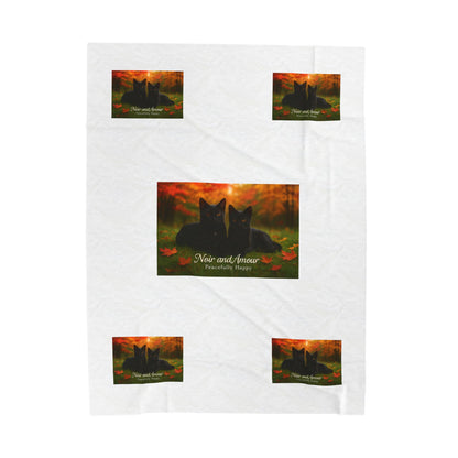 Noir and Amour Velveteen Plush Blanket - Cozy