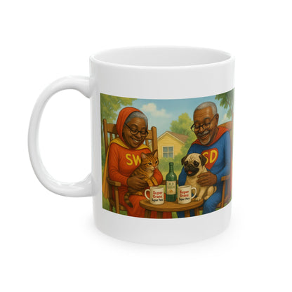 "Super Grans, Super Pets Halloween Ceramic Mug - Chubby Little Cheeks Co.