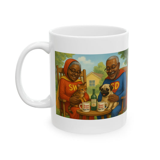 "Super Grans, Super Pets Halloween Ceramic Mug - Chubby Little Cheeks Co.