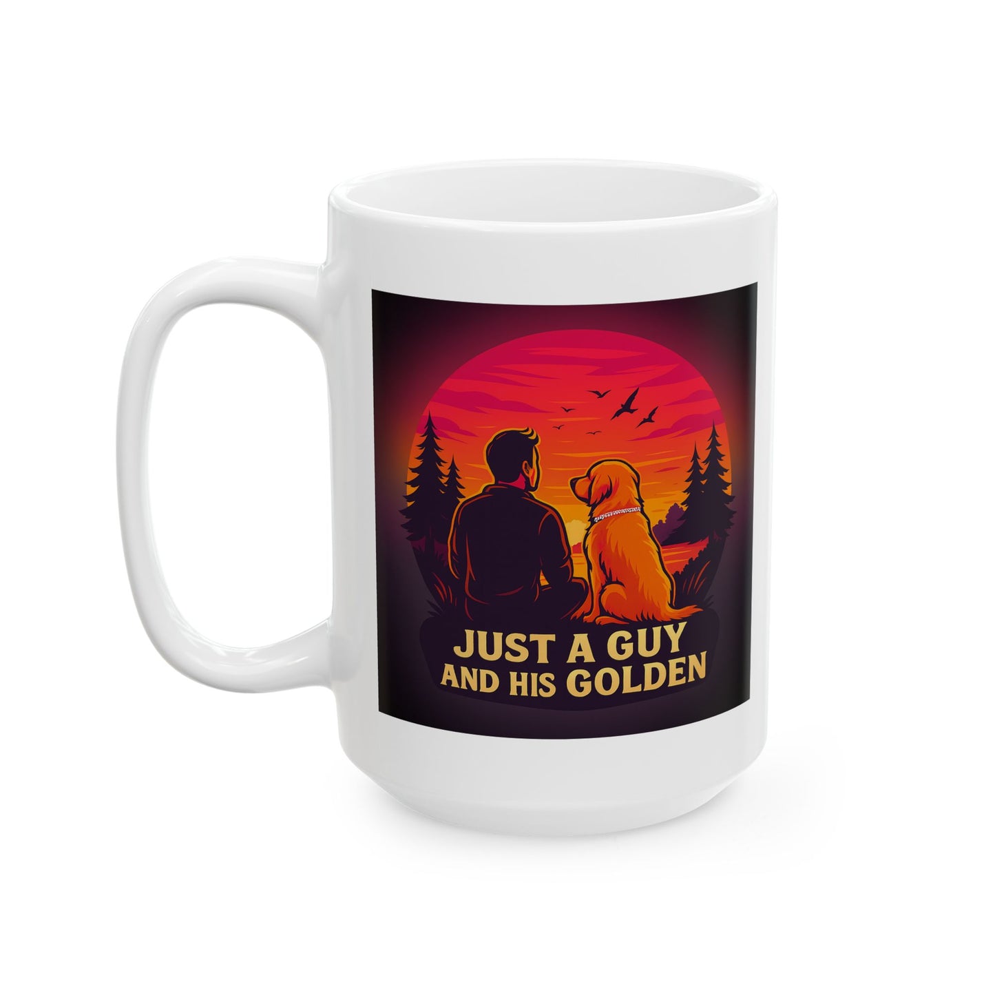 Just a Guy and His Golden — Sunset Ceramic Mug - Chubby Little Cheeks Co.
