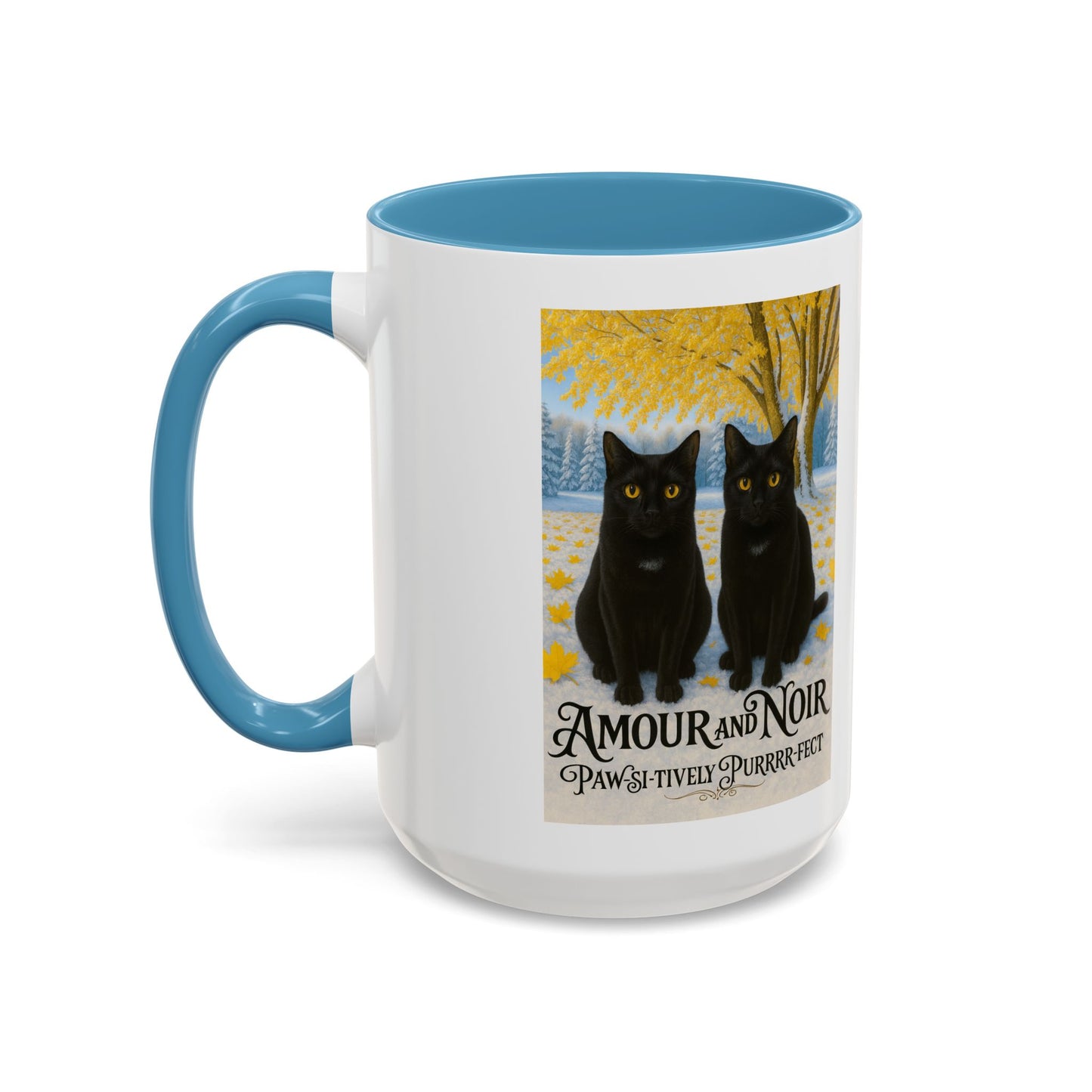 Amour and Noir Vintage Illustration - Accent Mug 15oz