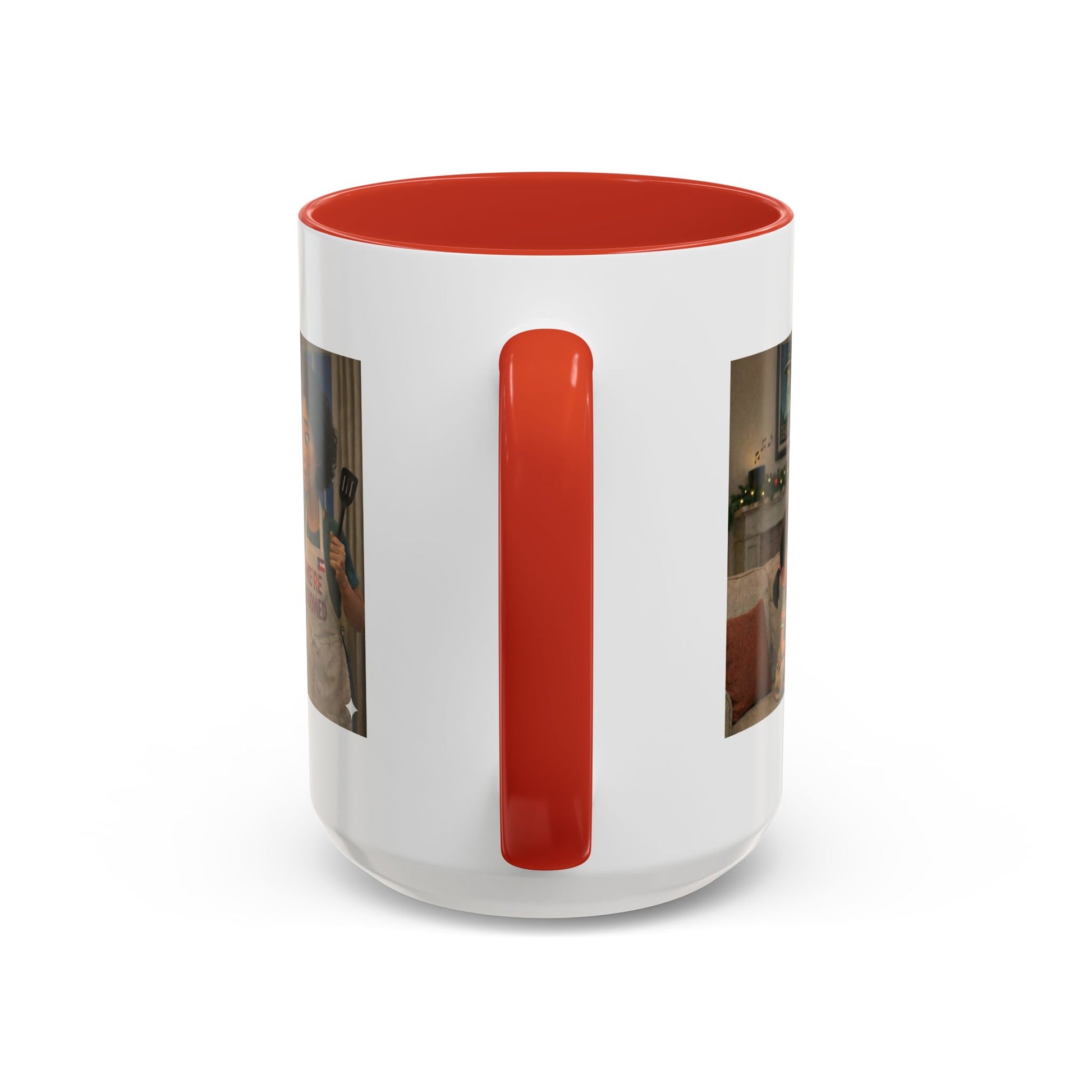 Cat Accent Coffee Mug — 'We're Doomed' Funny Asian Mom and Daughter Cartoon Coffee Mug-Girl (15oz) - Chubby Little Cheeks Co.