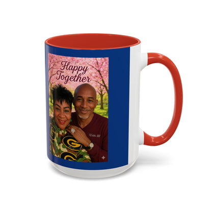 Photo Accent Coffee Mug — "Happy Together" Personalized Couple Gift