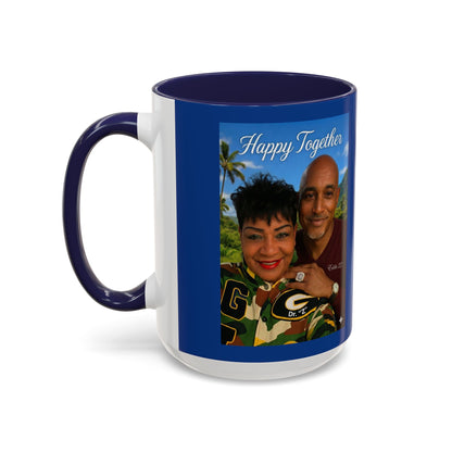 Photo Accent Coffee Mug — "Happy Together" Personalized Couple Gift