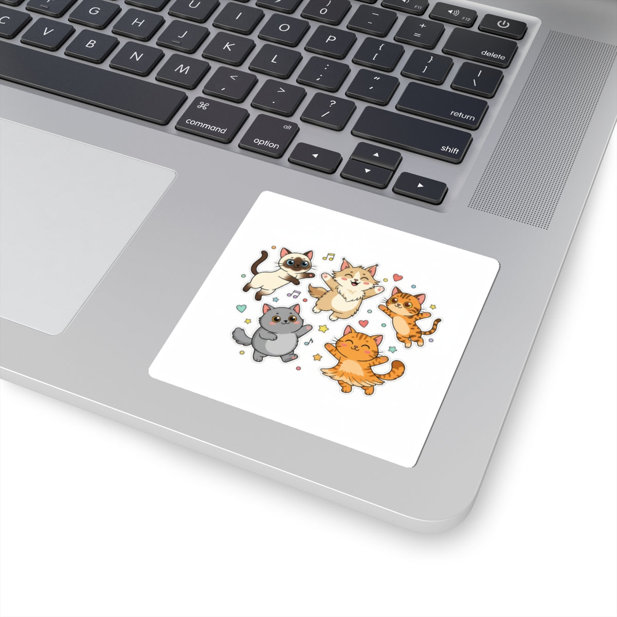 Cute Dancing Cats Kiss-Cut Sticker — Playful Kitten Sticker Sheet for Laptops, Journals & Gifts - Chubby Little Cheeks Co.