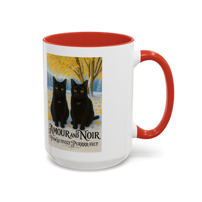Amour and Noir Vintage Illustration - Accent Mug 15oz