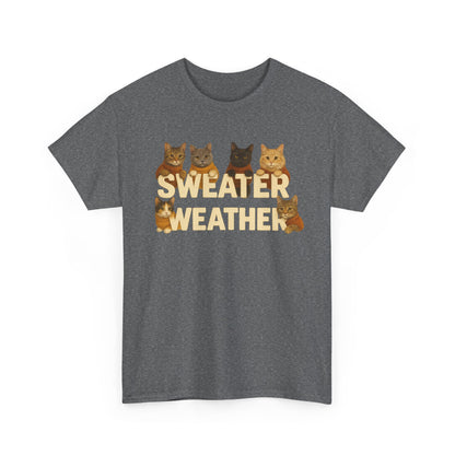 Sweater Weather Cat Tee, Cute Fall Apparel - Chubby Little Cheeks Co.