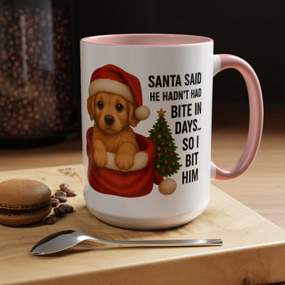 Golden Retriever Bite-In-Days Mug- Holiday Dogs