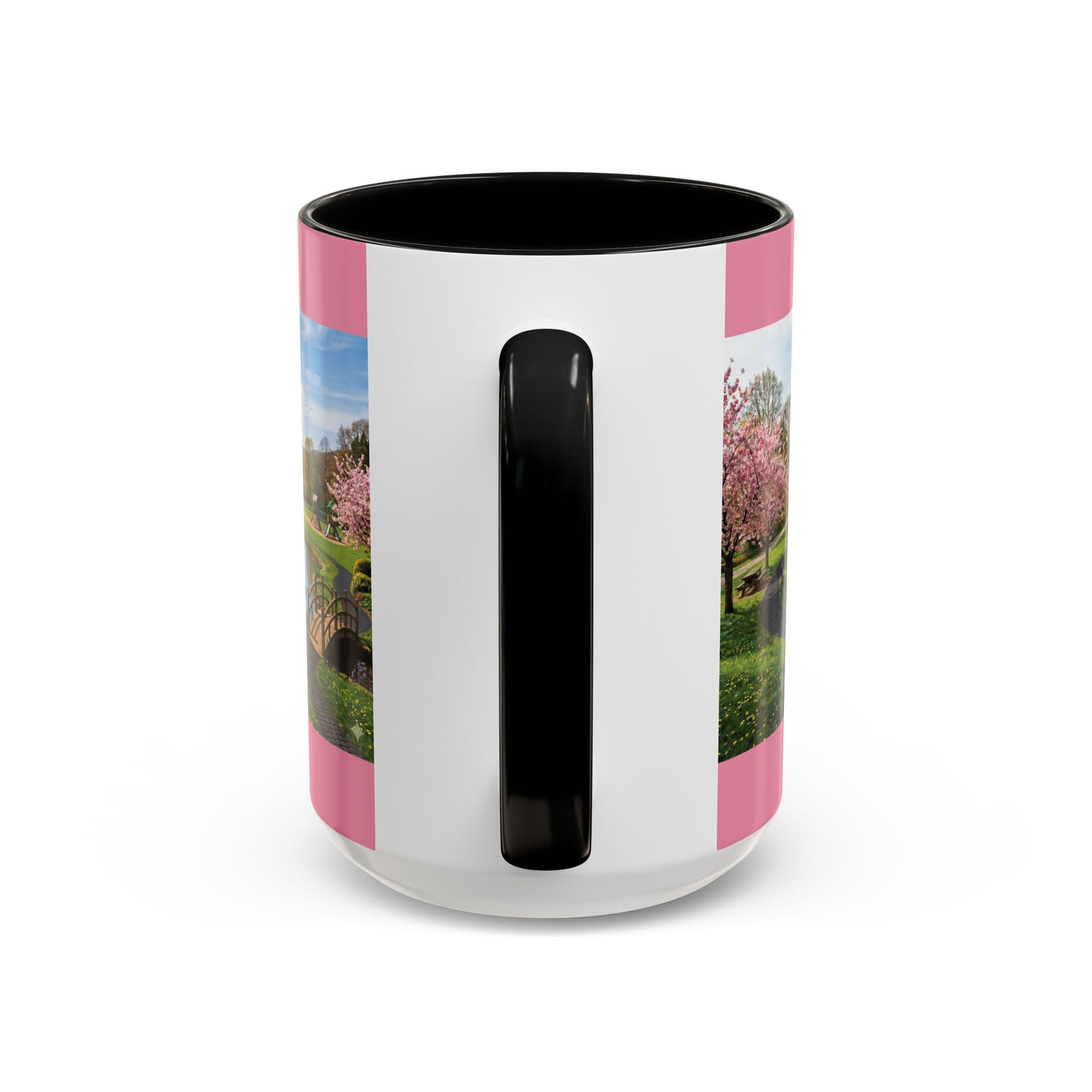 Peace Be Still Accent Coffee Mug — Pink Scenic Garden 11/15oz - Chubby Little Cheeks Co.