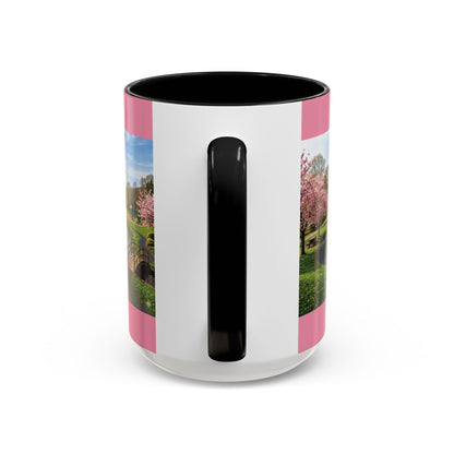 Peace Be Still Accent Coffee Mug — Pink Scenic Garden 11/15oz - Chubby Little Cheeks Co.