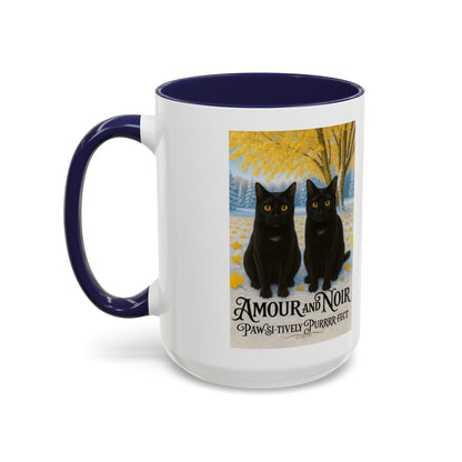 Amour and Noir Vintage Illustration - Accent Mug 15oz