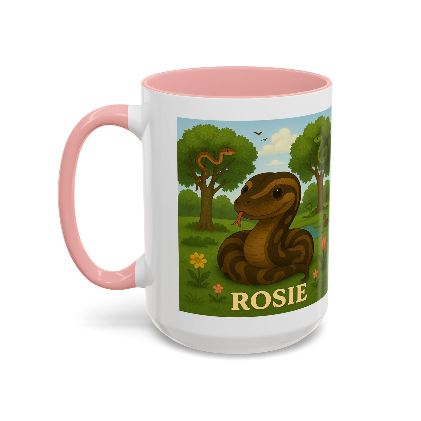 Personalized Rosie Snake Coffee Mug — Cute Woodland Reptile Accent Mug (11/15oz)