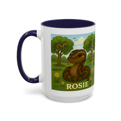 Personalized Rosie Snake Coffee Mug — Cute Woodland Reptile Accent Mug (11/15oz)