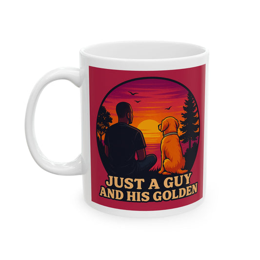 Just A Guy And His Golden Sunset Ceramic Mug - Chubby Little Cheeks Co.