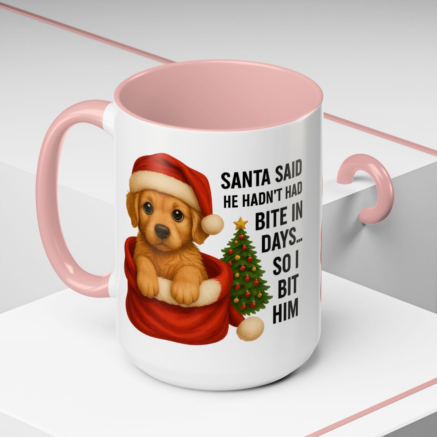 Golden Retriever Bite-In-Days Mug- Holiday Dogs