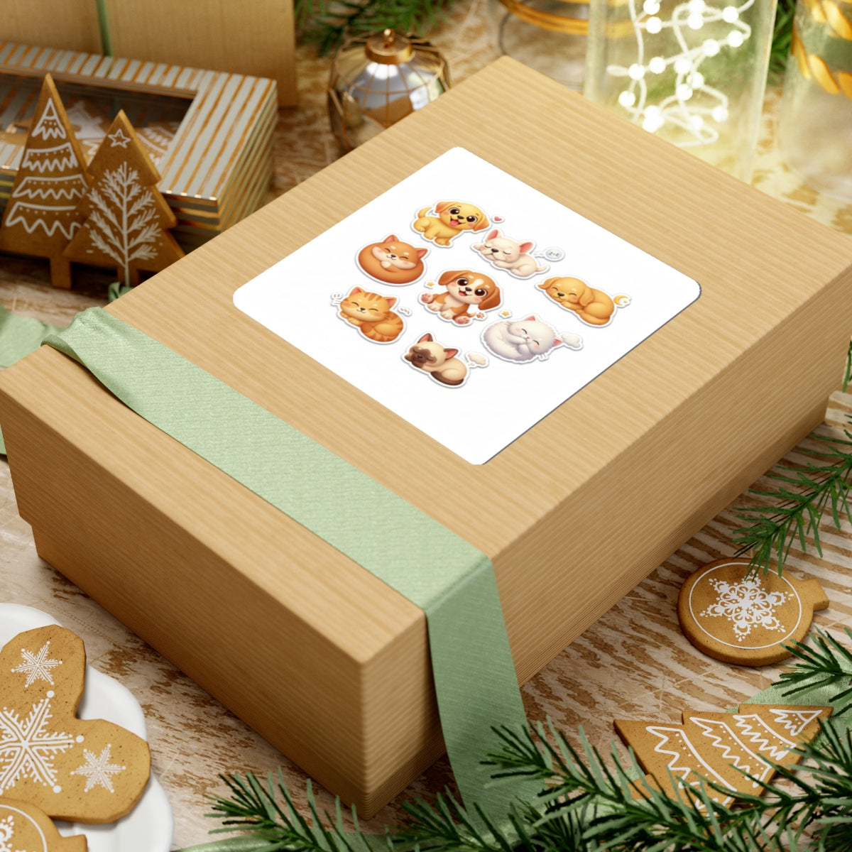 Cute Sleeping Cats & Dogs Kiss-Cut Sticker Sheet — Cute Pet Laptop Decals - Chubby Little Cheeks Co.