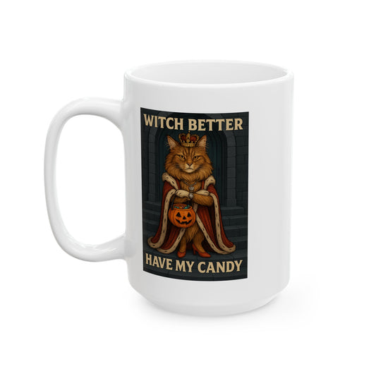 Witch Better Have My Candy – Royal Maine Coon Queen Halloween Mug - Chubby Little Cheeks Co.