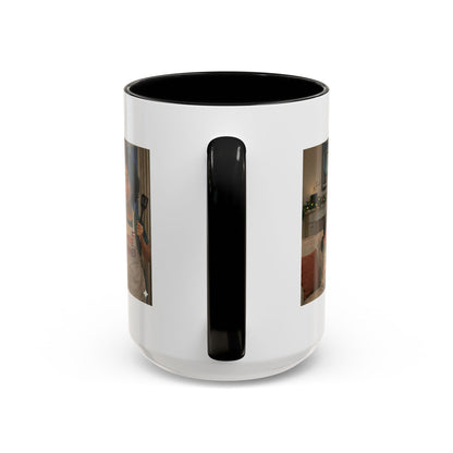 Cat Accent Coffee Mug — 'We're Doomed' Funny Asian Mom and Daughter Cartoon Coffee Mug-Girl (15oz) - Chubby Little Cheeks Co.