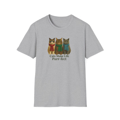 Cats Make Life Purr-fect T-Shirt, Cat Lovers Gift - Chubby Little Cheeks Co.