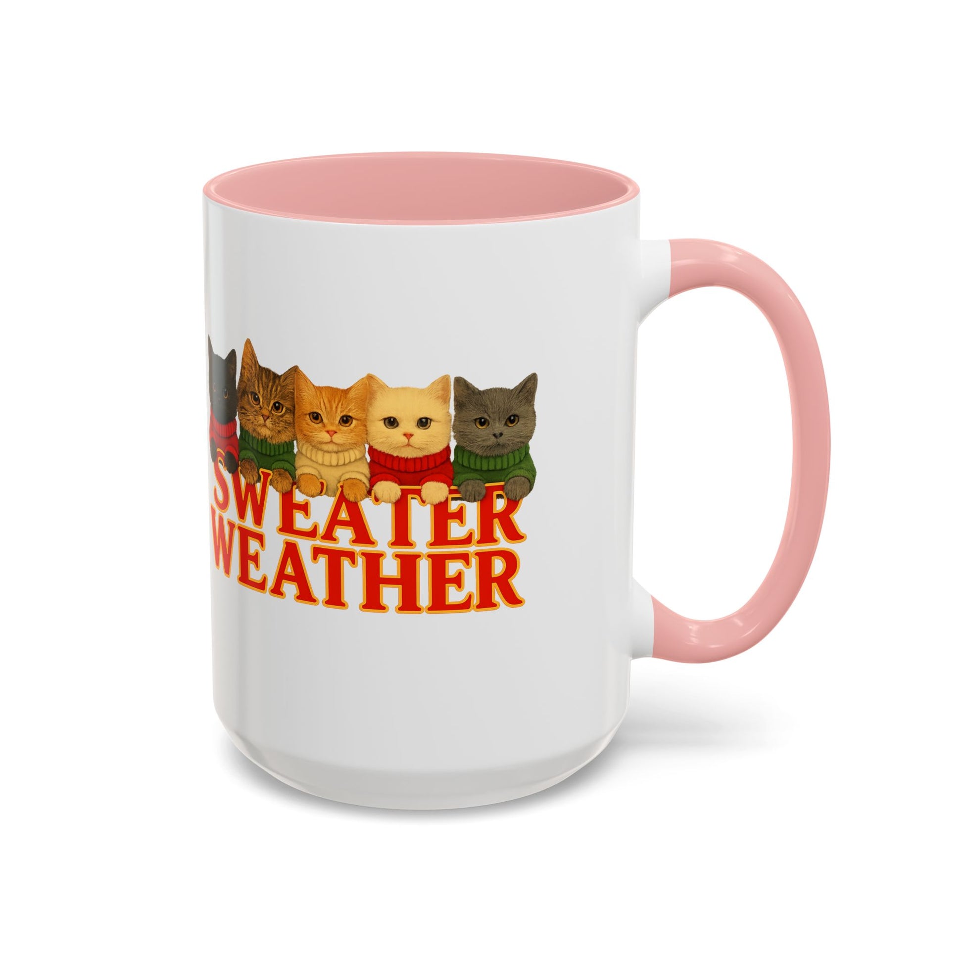 Sweater Weather Mug — Cute Kittens in Sweaters Accent Coffee Mug (150z) - Chubby Little Cheeks Co.