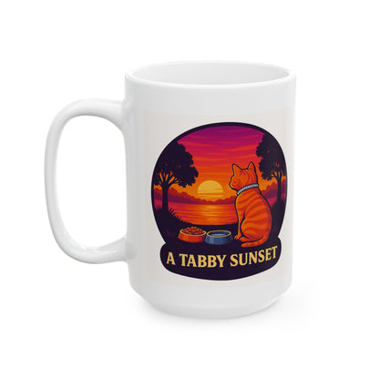 A Tabby Sunset, Serenity Ceramic Mug, Perfect for Coffee Lovers - Chubby Little Cheeks Co.