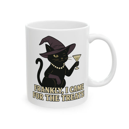 Frankly, I Came For The Treats-Funny Black Cat Ceramic Mug - Chubby Little Cheeks Co.