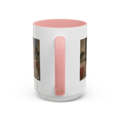Dog Accent Coffee Mug — 'We're Doomed' Funny Asian Mom and Son Cartoon Coffee Mug (15oz) - Chubby Little Cheeks Co.