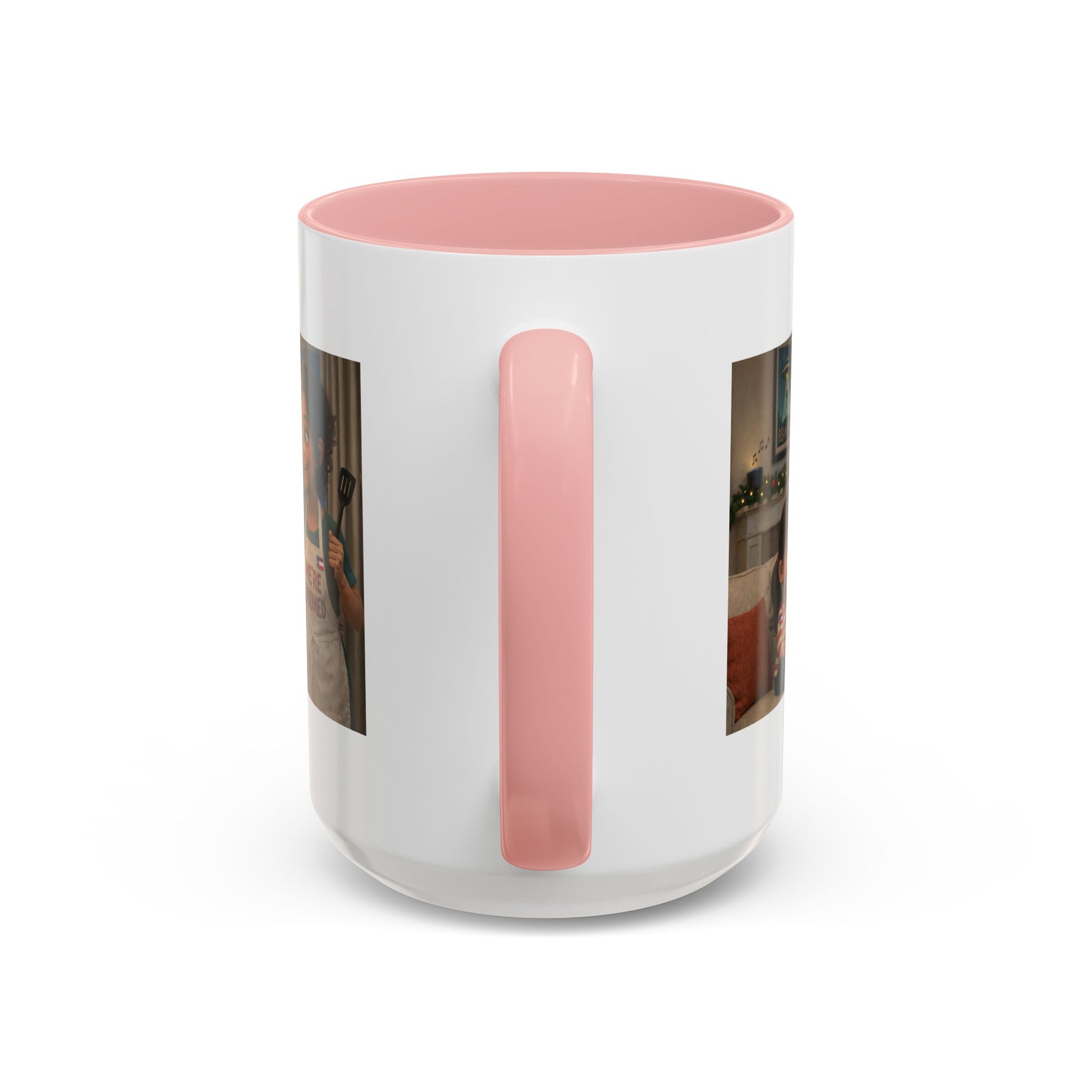 Cat Accent Coffee Mug — 'We're Doomed' Animated Latin Mom and Daughter Comic Accent Mug (15oz) - Chubby Little Cheeks Co.