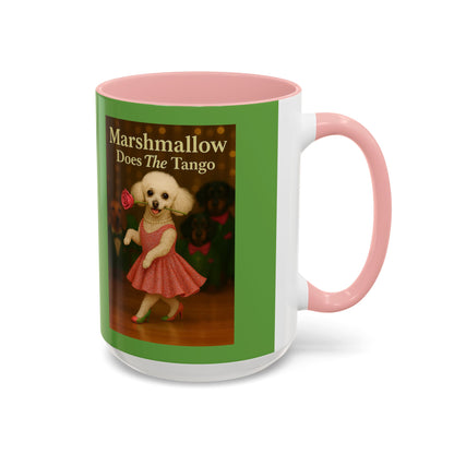 Marshmallow Does The Tango Coffee Mug — Cute Dancing Dog Accent Mug (11/15oz) - Chubby Little Cheeks Co.