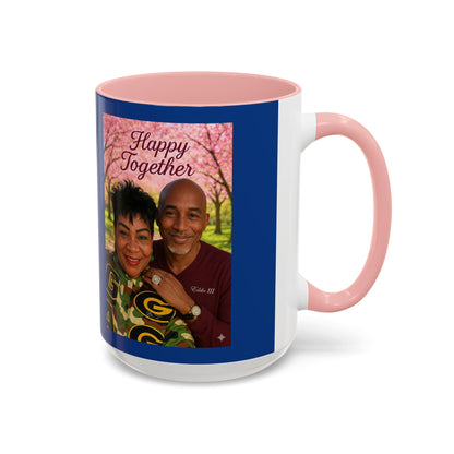 Photo Accent Coffee Mug — "Happy Together" Personalized Couple Gift