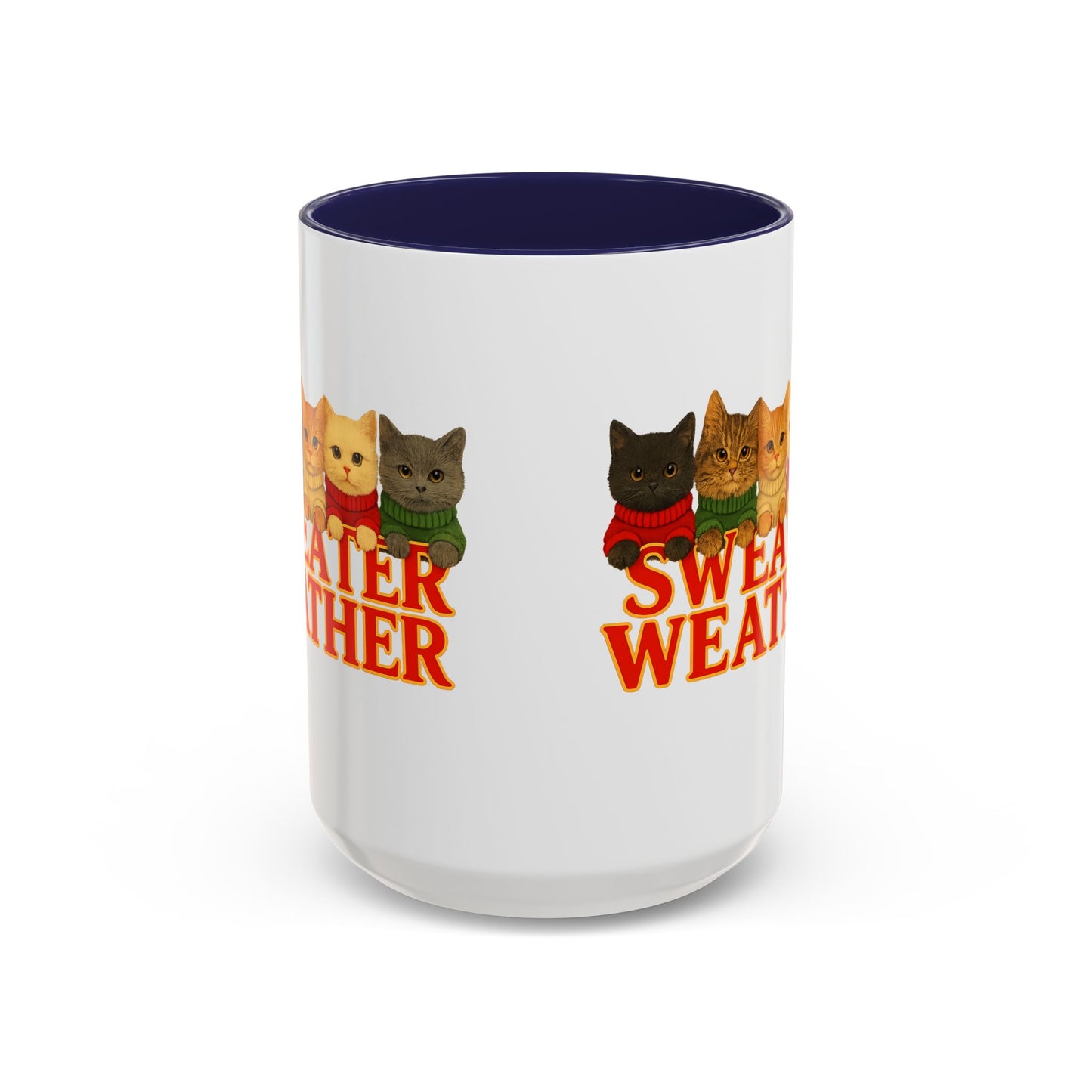 Sweater Weather Mug — Cute Kittens in Sweaters Accent Coffee Mug (150z) - Chubby Little Cheeks Co.