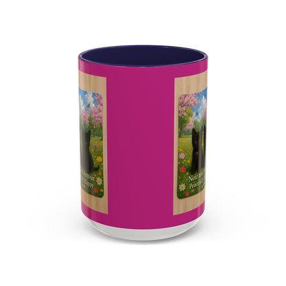 Noir and Amour Peacefully Happy - Black Cat Coffee Mug