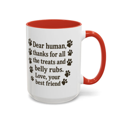 Dear Human Treats & Belly Rubs Mug | Funny Pet Lover Gift