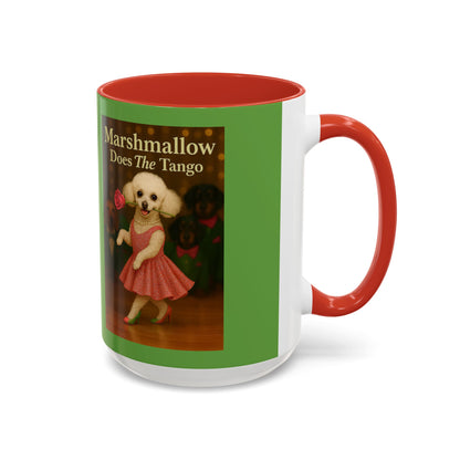Marshmallow Does The Tango Coffee Mug — Cute Dancing Dog Accent Mug (11/15oz)
