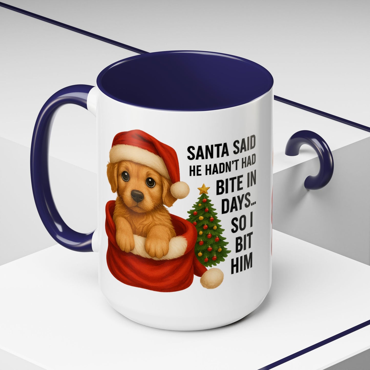 Golden Retriever Bite-In-Days Mug- Holiday Dogs