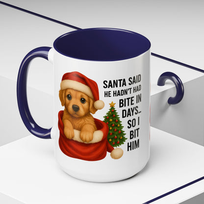 Golden Retriever Bite-In-Days Mug- Holiday Dogs