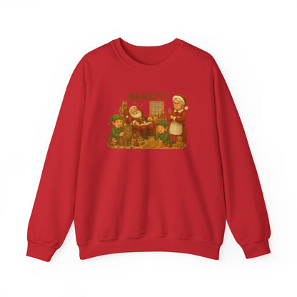 Santa Is Tipsy,(Classic) Mrs. Claus Is Not Amused- Vintage Cat Holiday Unisex Sweatshirt
