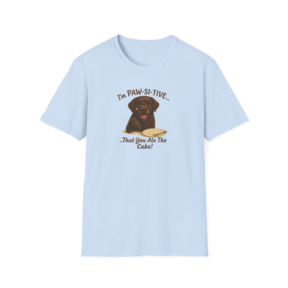 “I’m Paw-Si-Tive That You Ate The Cake!” Funny  Unisex Dog T-Shirt - Chubby Little Cheeks Co.