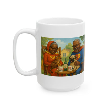 "Super Grans, Super Pets Halloween Ceramic Mug - Chubby Little Cheeks Co.
