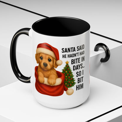 Golden Retriever Bite-In-Days Mug- Holiday Dogs