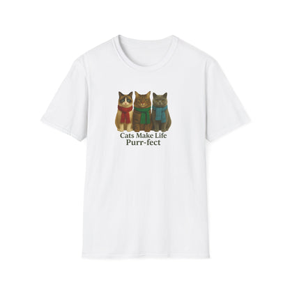 Cats Make Life Purr-fect T-Shirt, Cat Lovers Gift - Chubby Little Cheeks Co.