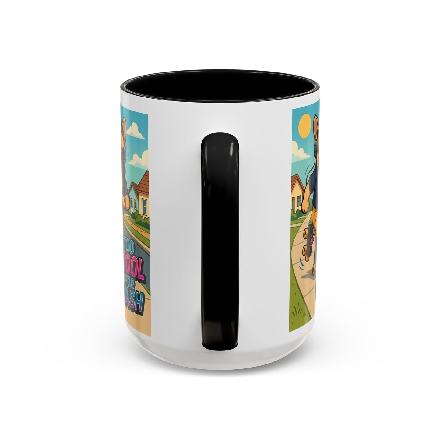 Retro Roller Skating Male French Bulldog Mug – 80’s Groove Vibes - Chubby Little Cheeks Co.