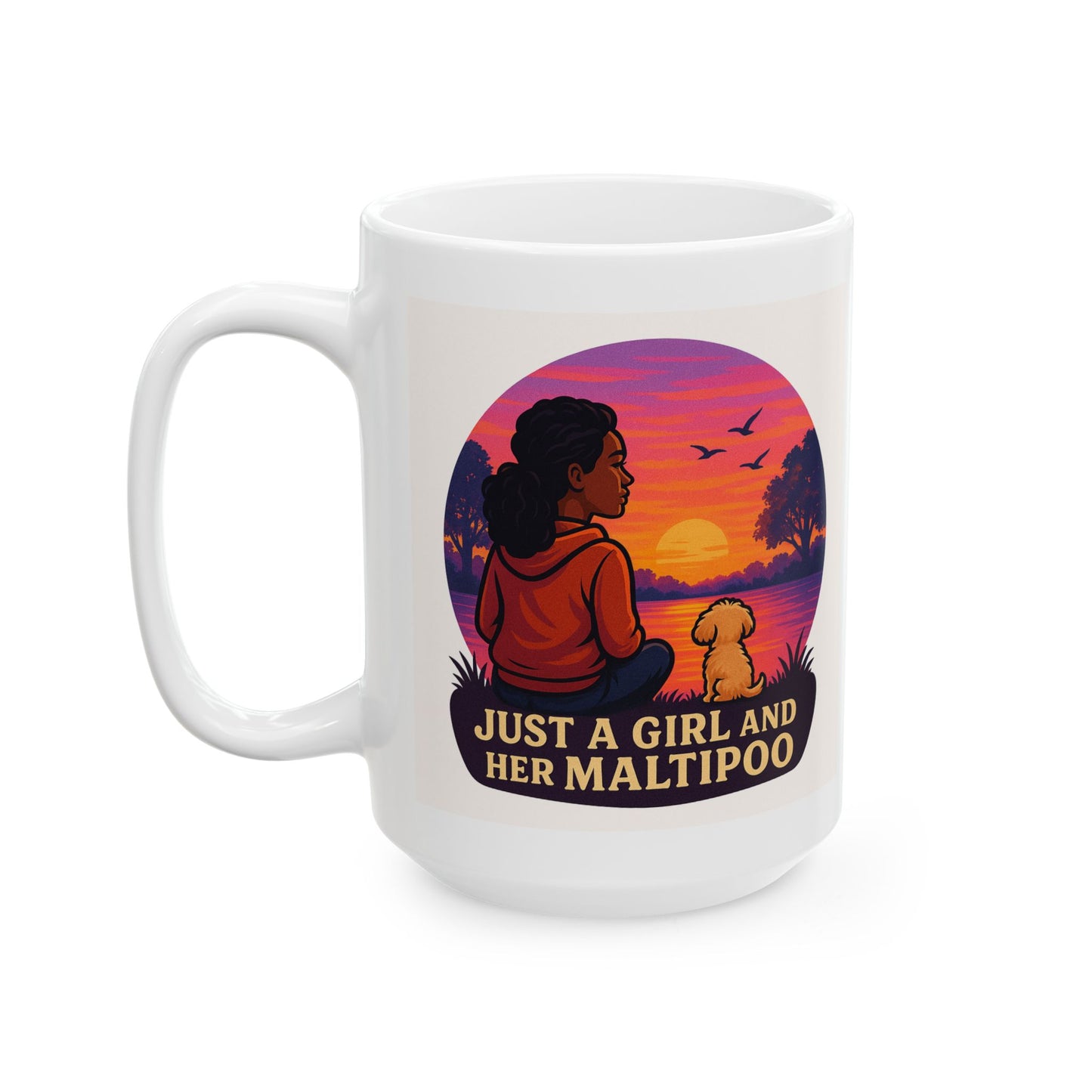Just a Girl and Her Maltipoo, Ceramic Dog Mug - Chubby Little Cheeks Co.
