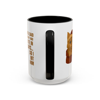 Orange Kitten Christmas Mug - Santa Bite Quote