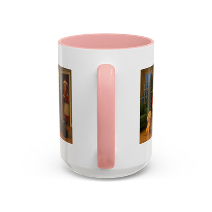 Dance Break for (Blk) Santa Coffee Mug — Festive Christmas Santa & Dogs Holiday Mug (15oz)