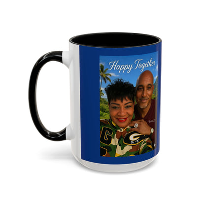 Photo Accent Coffee Mug — "Happy Together" Personalized Couple Gift