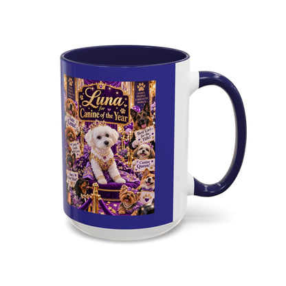 Canine of the Year Coffee Mug — Personalized Dog Portrait Design (Accent 11/15oz) - Chubby Little Cheeks Co.