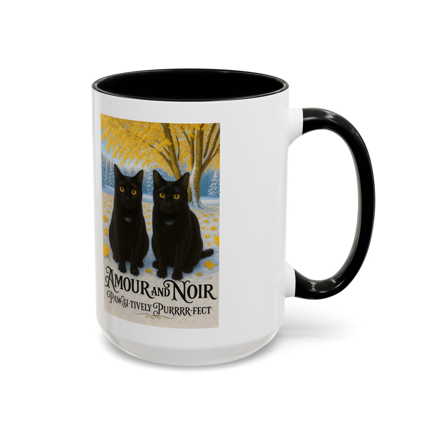 Amour and Noir Vintage Illustration - Accent Mug 15oz